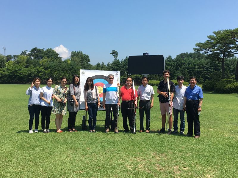 A group photo taken at Jinho International Archery Field, Yecheon