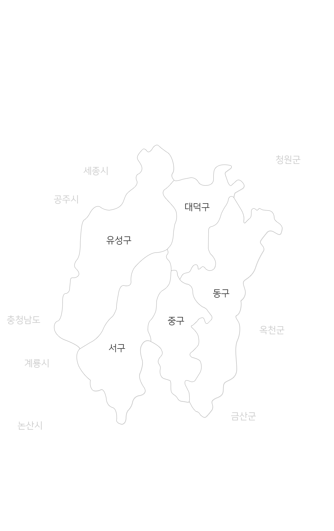 대전지역 지도