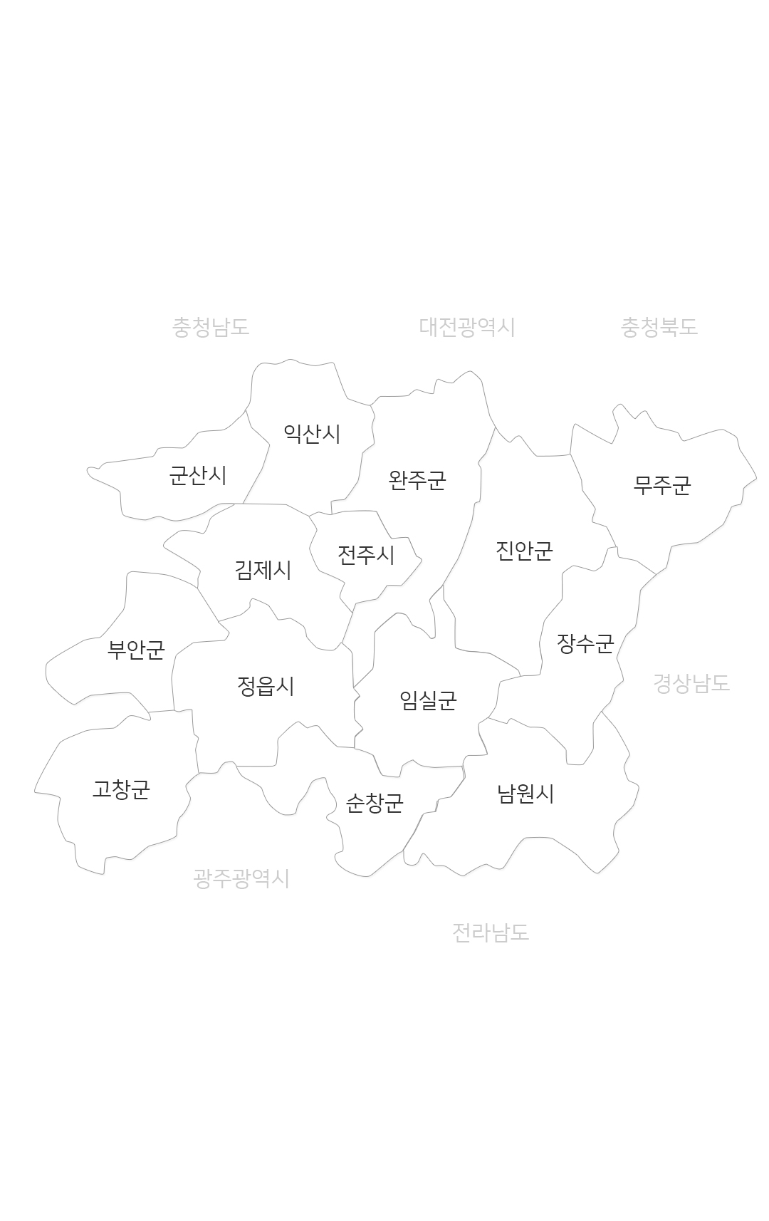 전라북도지역 지도