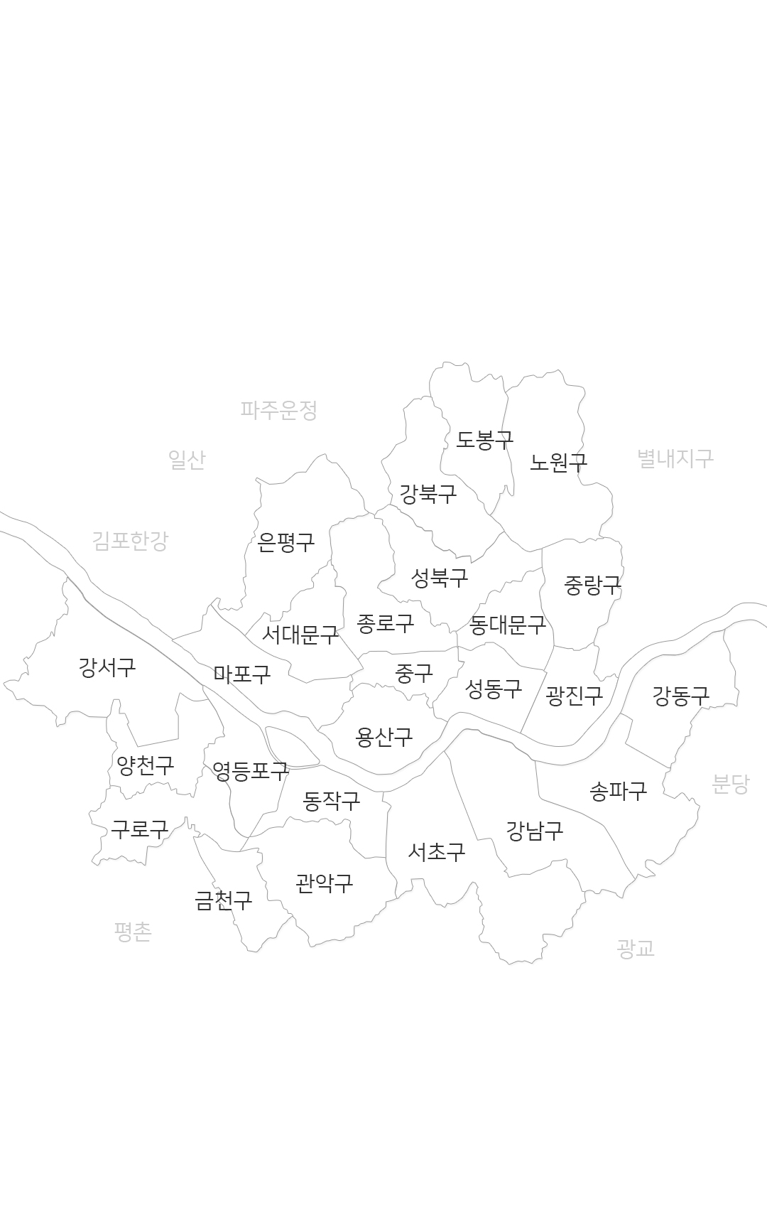 서울지역 지도